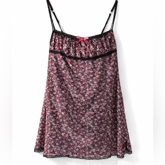 UNIF Floral Lace Babydoll Cami Dress – Size S